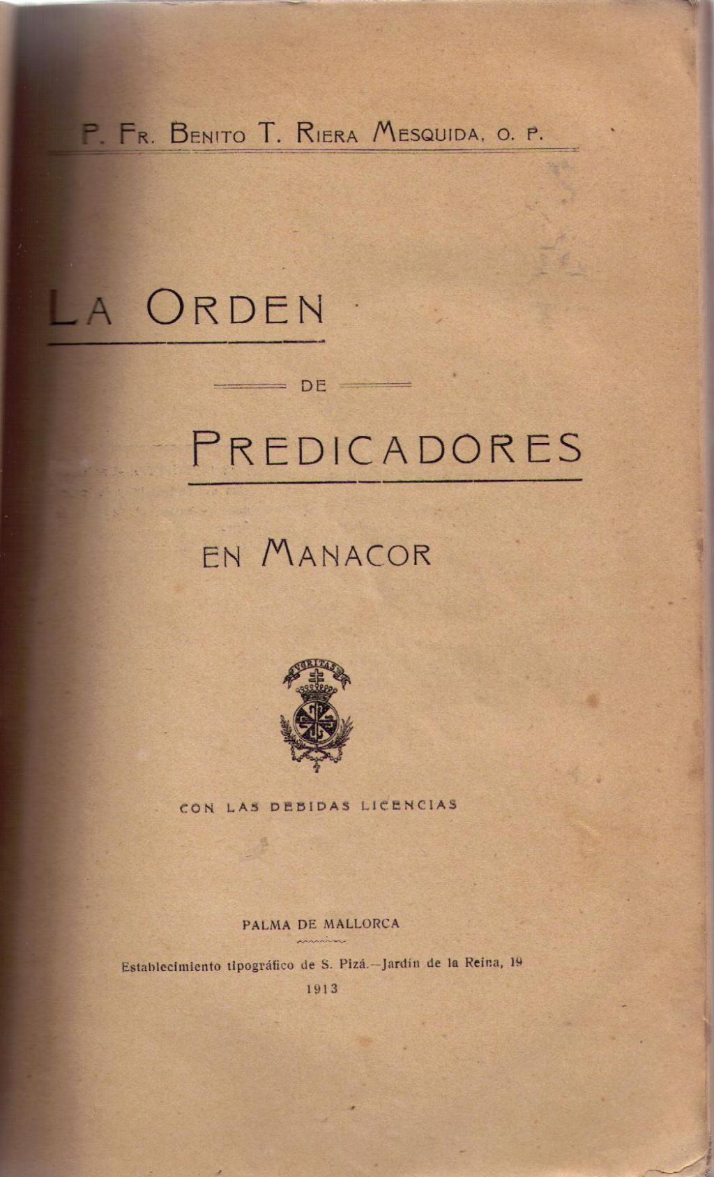 Coberta de La orden de predicadores en Manacor